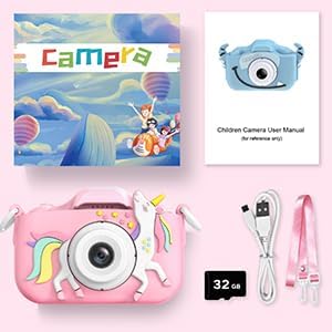 Goopow Kids Camera Toys for 3-8 Year Old Girls Boys,Children Digital Video Camcorder Camera with Cartoon Soft Cover, Best Chritmas Birthday Festival Gift for Kids - 32G SD Card Included - Bloomnest