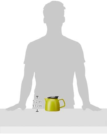 FORLIFE Bell Ceramic Teapot with Basket Infuser, 26-Ounce/770ml, Lime - Bloomnest