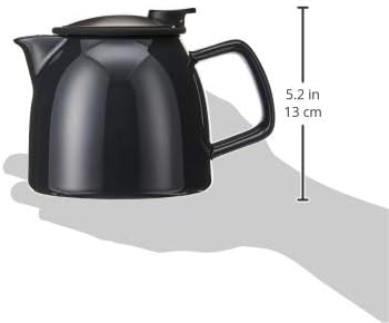 FORLIFE Bell Ceramic Teapot with Basket Infuser, 26-Ounce/770ml, Black Graphite - Bloomnest