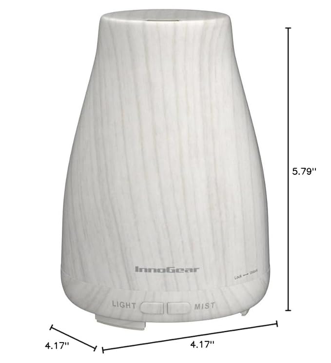 InnoGear Essential Oil Diffuser with Oils, 100ml Aromatherapy Diffuser with 6 Essential Oils Set, Aroma Cool Mist Humidifier Gift Set, Grey Wood Grain - Bloomnest