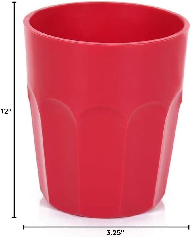 Mintra Home Unbreakable Drinking Cups and Tumblers 4PK - Shatterproof, BPA Free, Reusable, Party Cups, BBQ, Colorful Set, indoors and outdoors (Red, Small - 12oz) - Bloomnest