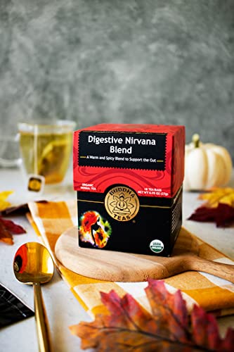 Buddha Teas - Organic Digestive Nirvana Blend - Herbal Tea - For Health & Wellbeing - With Antioxidants & Minerals - Clean Ingredients - Caffeine Free - OU Kosher & Non-GMO - 18 Tea Bags (Pack of 1) - Bloomnest