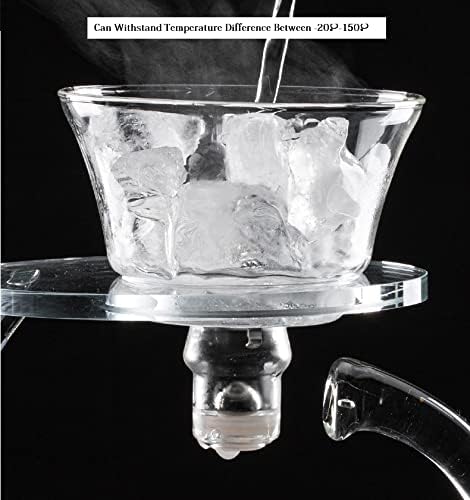 Lazy Kungfu Glass Tea Set Semi Automatic Drip Rotating with Infuser Glass Teapot Set
