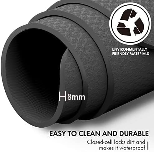 FrenzyBird Large Yoga Mat 6'x 4'(72”x 48”)—1/4" &1/3" Extra Wide Exercise Mat 183cm x 122cm Large Exercise Mat Big Home Yoga Mat Pilates Mat,Non Slip,Thick,TPE Workout Mat,for Women & Men, Yoga, Pilates, Gym and Floor Workouts Pilates - Bloomnest