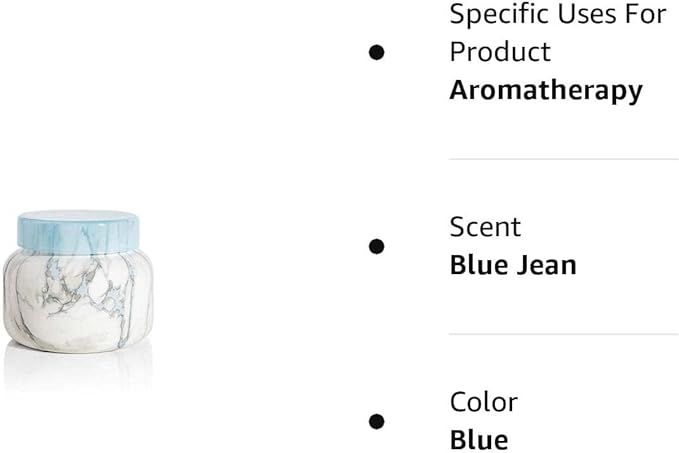Capri Blue Modern Marble Jar Candles - Luxury Scented Candles for Home - Long Lasting Soy Wax Blend - Scented Home Decor Gifts - Blue Jean (19 oz) - Bloomnest