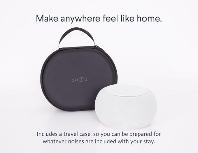 SNOOZ Pro - Smart White Noise Machine & Travel Case - Real Fan Inside, Non-Looping White Noise, Adjustable Tone & Volume - App-Based Remote Control & Sleep Timer (Cotton) - Bloomnest