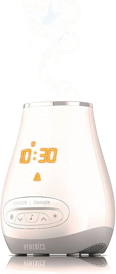 Slumber Scents Alarm Clock, Essential Oil Diffuser & White Noise Machine 6 Soothing Sounds, LED Lights, Auto-Off Timer, Bluetooth Bonus- 3 Essential Oils, Aromatherapy SoundSpa HoMedics - Bloomnest