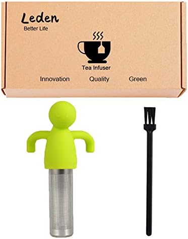 Tea Infuser for Loose Tea Extra Fine Mesh Tea Steeper with Cute Design Tea Strainer Ball with Silicone Handle for Tea Cup Mug, Stainless steel Green - Bloomnest