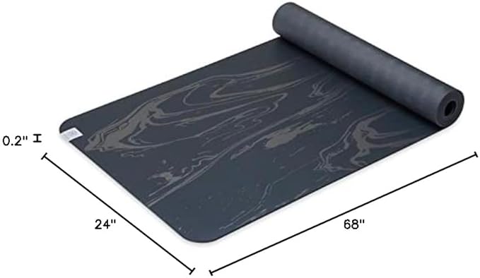 Gaiam Dry-Grip Yoga Mat - 5mm Thick Non-Slip Exercise & Fitness Mat for Standard or Hot Yoga, Pilates and Floor Workouts - Cushioned Support, Non-Slip Coat - 68 x 24 Inches - Bloomnest