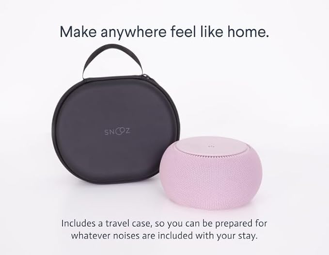 SNOOZ Pro - Smart White Noise Machine & Travel Case - Real Fan Inside, Non-Looping White Noise, Adjustable Tone & Volume - App-Based Remote Control & Sleep Timer - Blush - Bloomnest