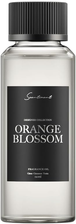 Scentiment Diffuser Oil - Orange Blossom Designer Collection | Aromatherapy Home Fragrance | Luxurious Scent with Notes of Citrus, Cinnamon, Tonka (120ml) Scentiment