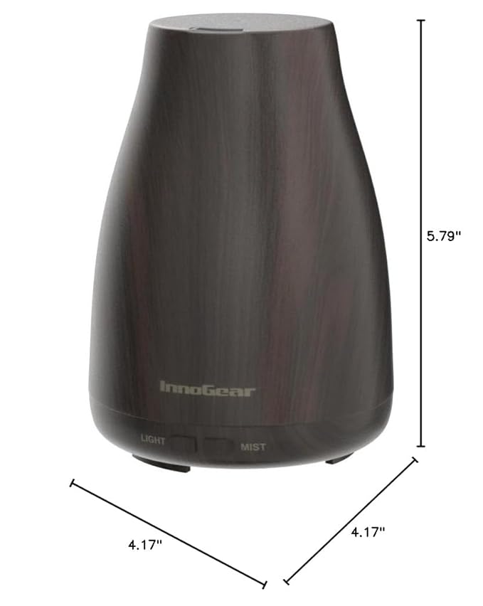 InnoGear Essential Oil Diffuser with Oils, 100ml Aromatherapy Diffuser with 6 Essential Oils Set, Aroma Cool Mist Humidifier Gift Set, Dark Wood Grain - Bloomnest