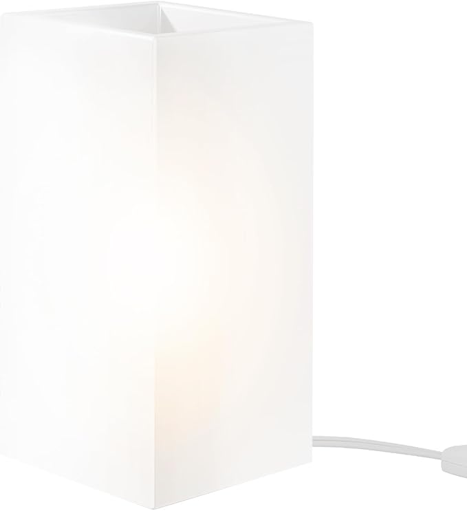 9 Inch Square Table Lamp with White Frosted Glass Shade Stylish Ball Light Lamp for Bedroom Living Room and Bookshelf Modern Design Perfect for Home Decor, Without Bulb - Bloomnest