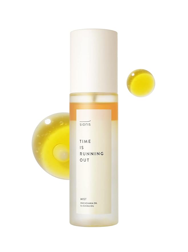 SIORIS Time Is Running Out mist 3.38 Fl oz, Organic and vegan face mist for Sensitive skin, jojoba oil for moisture lock, enriched citrus water rejuvenates, glass veil finish - Bloomnest
