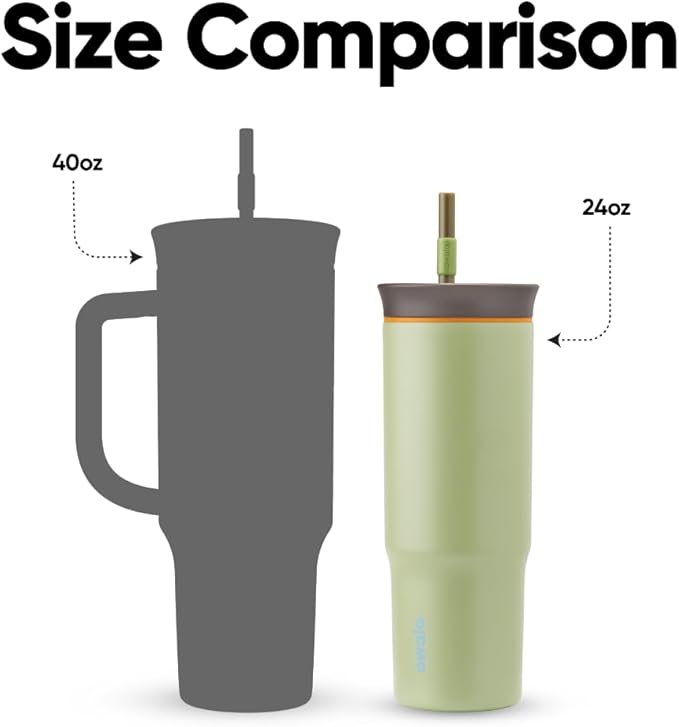 Owala Stainless Steel Triple Layer Insulated Travel Tumbler with Spill Resistant Lid and Straw, BPA Free, 24 oz, Brown/Green (Brave Adventures) - Bloomnest