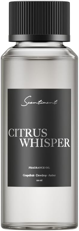 Scentiment Diffuser Oil - Citrus Whisper Collection | Aromatherapy Home Fragrance | Luxurious Scent with Notes of Grapefruit, Dewdrop, Amber (120ml) - Bloomnest