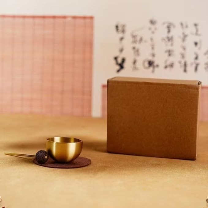 Singing Bowl Set for Aromatherapy, Mini Tibetan Sound Bowl & Mallet, Handmade Meditation Singing Bowl for Yoga, Heart Sound Healing Instruments, Home Decor Gift Fumgranth