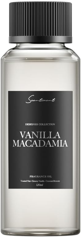 Scentiment Diffuser Oil - Vanilla Macadamia Fruit | Home Aromatherapy Fragrance Oil (120ml) Scentiment