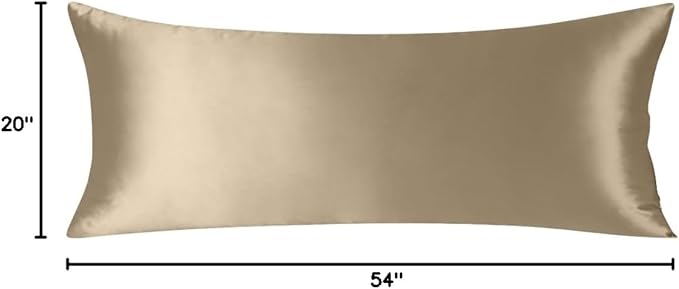 ZIMASILK 100% Pure Mulberry Silk Pillow Cases for Hair and Skin, Soft, Hypoallergenic & Smooth, Both Sides Grade 6A Silk, with Hidden Zipper, Gift for Women Men, 1pc (Body 20"x54", Taupe) - Bloomnest
