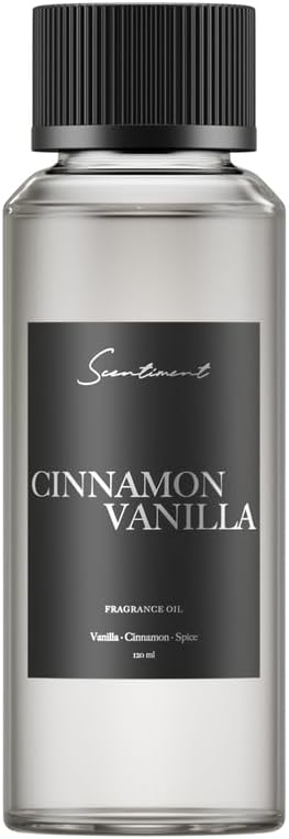 Scentiment Diffuser Oil - Cinnamon Vanilla Winter Collection | Aromatherapy Home Fragrance | Luxurious Scent with Notes of Vanilla, Cinnamon and Spices (120ml) - Bloomnest