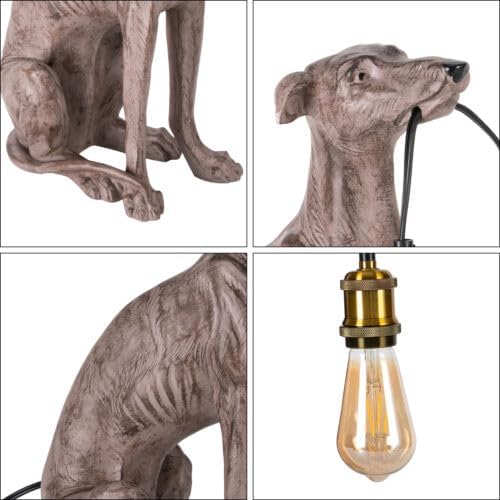 Vintage Resin Carved Dog Table Lamp, Dog Desk Lamp Floor Lamp for Kids Room Bedroom Bedside, Fun Unique Animal Lamp for Home Dining Living Room Bar Cafe Decor, Can Be Self-configured 30-60W E26 Bulb - Bloomnest