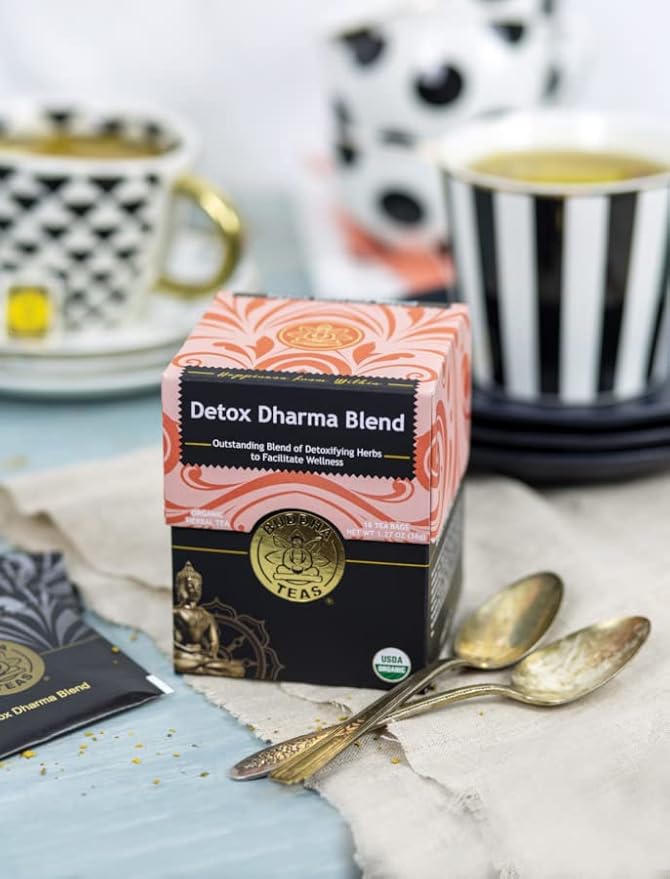 Buddha TeasBuddha Teas - Organic Detox Dharma Blend - Herbal Tea - For Health & Wellbeing - With Antioxidants & Minerals - Clean Ingredients - Caffeine Free - OU Kosher & Non-GMO - 18 Tea Bags (Pack of 1) - Bloomnest