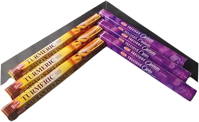 Sandalwood & Vanilla Incense from Hem Bundled with ANKCIENSE Incense Holder Bundle, Variety Pack of 120 Sticks (P Opium & Turmeric)