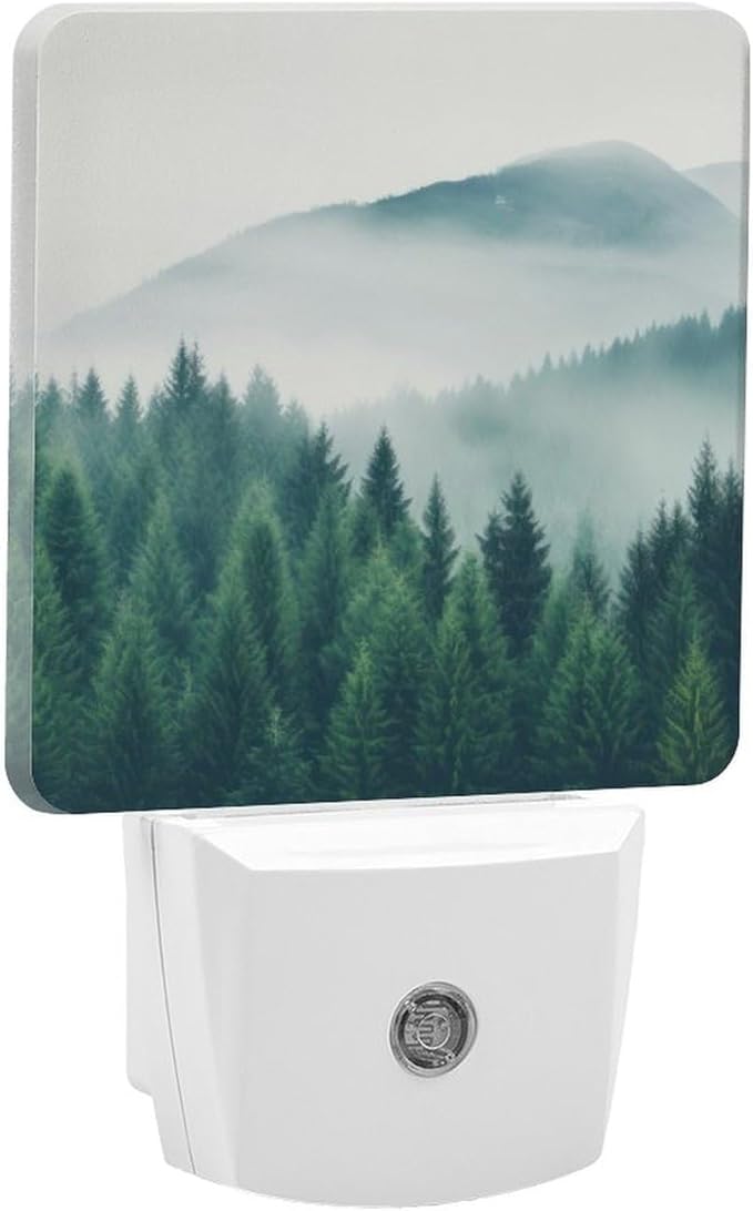 Mountain Forest Night Light, Plug into Wall Decor Nightlights for Bedroom, Bathroom, Hallway, Kitchen, with Dusk to Dawn Light Auto Sensors LED Night Lights for Boys Girls Women Men Room Gifts - Bloomnest