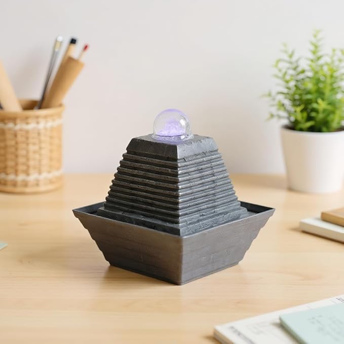 Tabletop Water Fountain, Waterfall Fountain with LED Lights Suitable for Office and House Decor House ,Warming Gifts New Home(2733) - Bloomnest