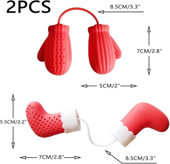 2pcs silicone tea infuser loose leaf tea strainer loose tea steeper, Creative design and reusable funny tea infuser (Gloves + Socks)