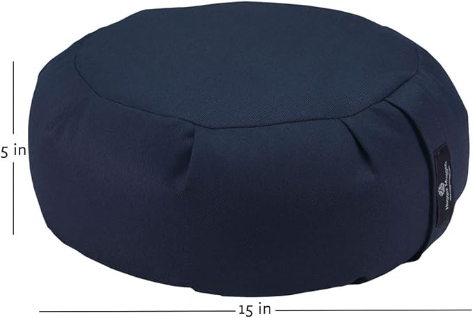 Hugger Mugger Zafu Meditation Cushion - Support in Cross-Legged Sitting, Buckwheat Filled, Durable Fabric, Convenient Handle, Handmade in USA