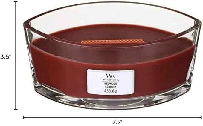 WoodWick Redwood Holiday Candle Gifts for Women and Men, 16 oz Ellipse Candle with Crackling Wick - Bloomnest