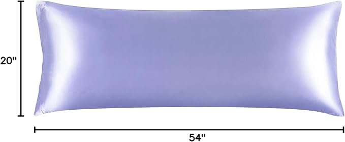 BEDELITE Satin Body Pillow Cover, Super Soft and Cooling Body Pillow Pillowcase for Hair and Skin, Breathable Silky Full Long Pillowcase Cover(20"x54", Lilac) - Bloomnest