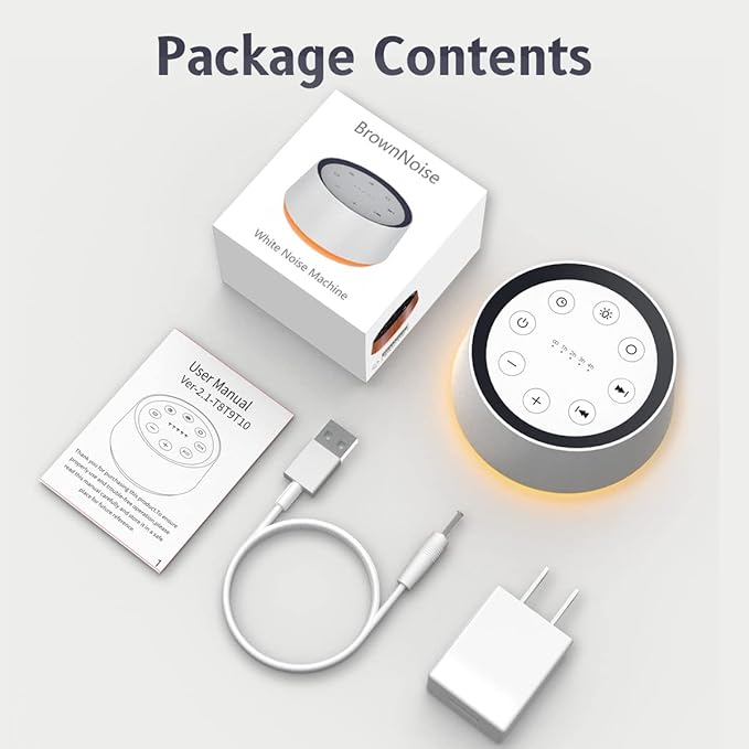Brown Noise Sound Machine with 30 Soothing Sounds 12 Colors Night Light White Noise Machine for Adults Baby Kids Sleep Machines Memory Function 36 Volume Levels 5 Timers for Home Office Travel - Bloomnest