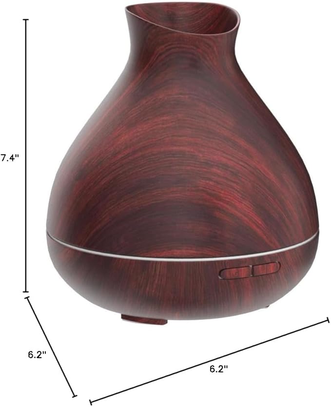 BZseed Aromatherapy Essential Oil Diffuser 550ml 12 Hours Wood Grain Aroma Diffuser with Timer Cool Mist Humidifier for Large Room, Home, Baby Bedroom, Waterless Auto Shut-off,7 Colors Lights Changing - Bloomnest