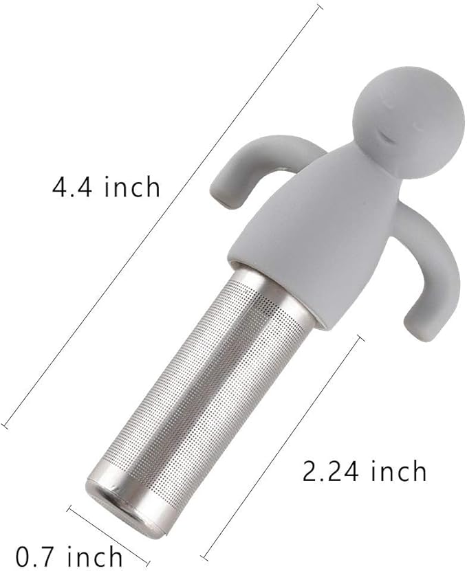 2 Pack Loose Leaf Tea Steeper Fine Mesh Tea Infuser with Silicone Handle Stainless Steel Tea Ball for Loose Tea, Gray and Green - Bloomnest