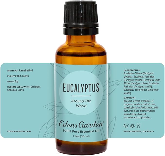 Edens Garden Eucalyptus Around The World Essential Oil- 100% Pure Premium Grade, Undiluted, Natural, Therapeutic, Aromatherapy, The Best for Diffuser, Candle, Laundry, Humidifiers 30 ml (1 fl oz) - Bloomnest