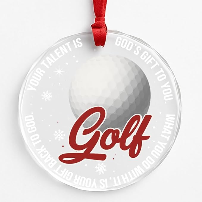 Golf Glass Ornament โ Handcrafted Hanging Decoration, Elegant Keepsake with Unique Golf Design, for Home, Holiday Tree, or Special Occasion - Bloomnest