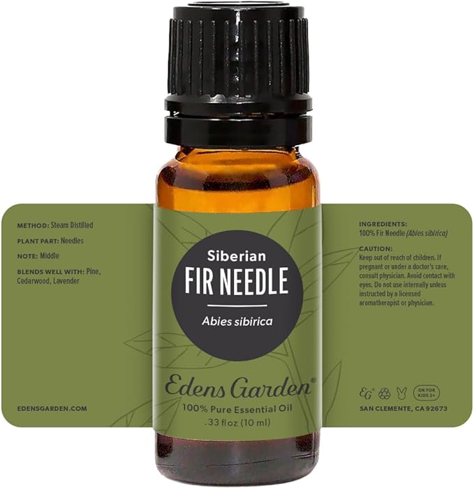 Edens Garden Fir Needle- Siberian Essential Oil- 100% Pure Premium Grade, Undiluted, Natural, Therapeutic, Aromatherapy, The Best for Diffuser, Candle, Laundry, Humidifiers 10 ml (.33 fl oz) EdensGarden