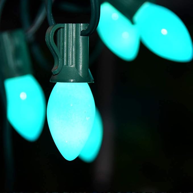 SUNSGNE C7 Blue Christmas Incandescent Light Bulbs, 5 Watt E12 Candelabra Base - Great for Patio, Night Lights, Chandelier Light Bulbs, Candelabra Bulbs, Christmas Decoration, Pack of 25 - Bloomnest
