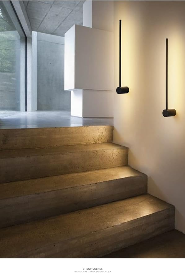 Dimmable Plug in Wall Sconce Set of 2, Black 23.6" LED Wall Light with Remote, Adjustable Color Temperature Brightness Wall lamp with Timer for Living Room,Bedroom and Accent Lighting - Bloomnest