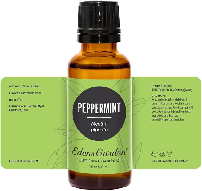 Edens Garden Peppermint Essential Oil- 100% Pure Premium Grade, Undiluted, Natural, Therapeutic, Aromatherapy, The Best for Diffuser, Candle, Laundry, Hair 30 ml (1 fl oz) EdensGarden