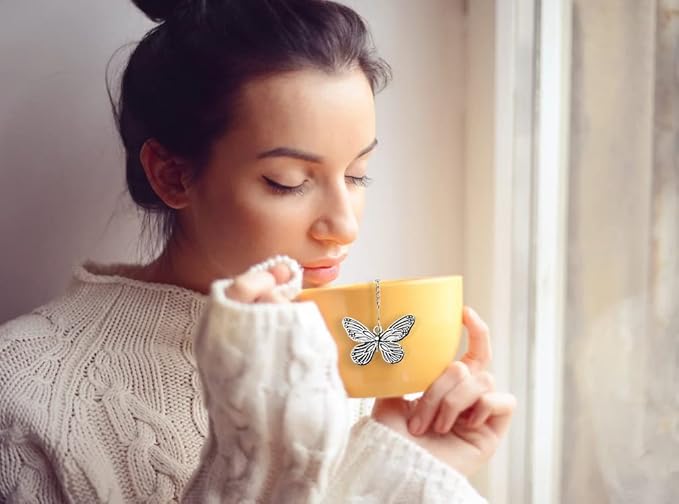 2pcs Tea Infuser,Loose Leaf Tea Steeper Tea Strainer with Charm Handmade Dragonfly Butterfly Pendant Tea Ball Tea Filter Tea Infusers for Loose Tea - Bloomnest