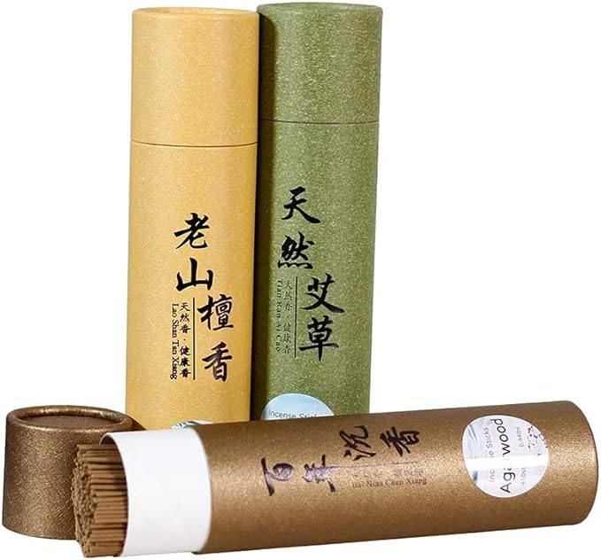 Agarwood Incense Sticks with Holder for Aromatherapy and Energy Clearing Stress Relief (Agarwood)