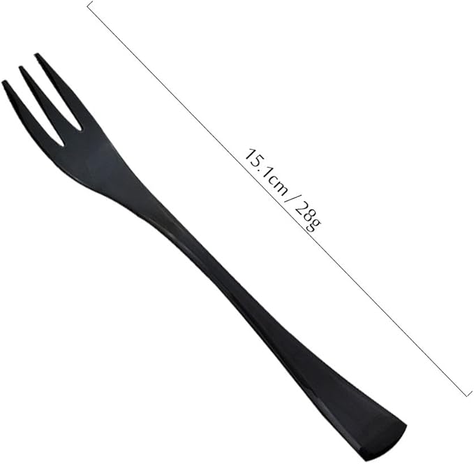 JASHII 18/10 Stainless Steel 4 Piece Mirror Polished Black Cake Fork Pie Fork Black Server Utensil Set 15.1CM - Bloomnest