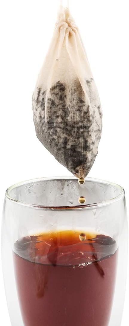 Tea Filter Bags, 50 Pack Housim Reusable Cotton Tea Bags Empty Unbleached Strainer Filter Bags ECO Friendly Tea/Herb Brew Bags Loose Leaf Tea Infuser for Home Office Travel (3.1 x 3.9Inch) - Bloomnest