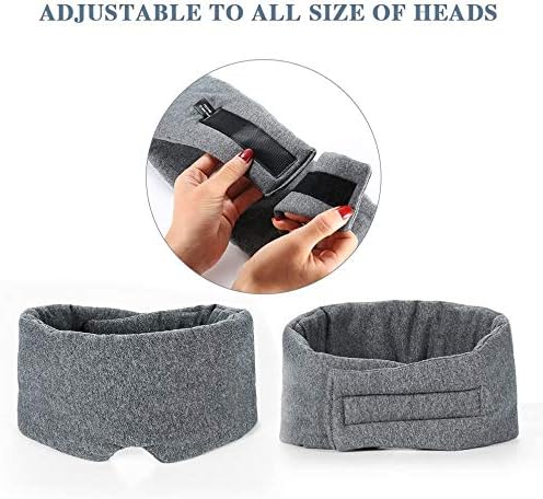 FRESHME Cotton Eye Mask for Sleeping in Gift Box - Soft and Adjustable Extensions Sleep Mask with Earplugs and Pouch for Women and Men, Blackout Cover for Night Travel Relaxation - Bloomnest