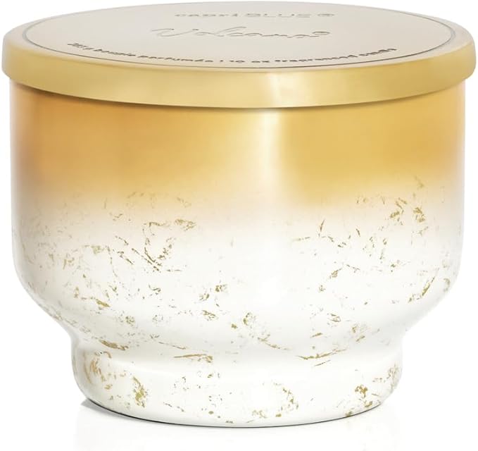 Capri Blue Volcano Scented Candle for Home - Glimmer Inverted Jar Candles - Soy Candles - Holiday Candles with White & Gold Ombre Glass Candle Holder (10 oz) - Bloomnest