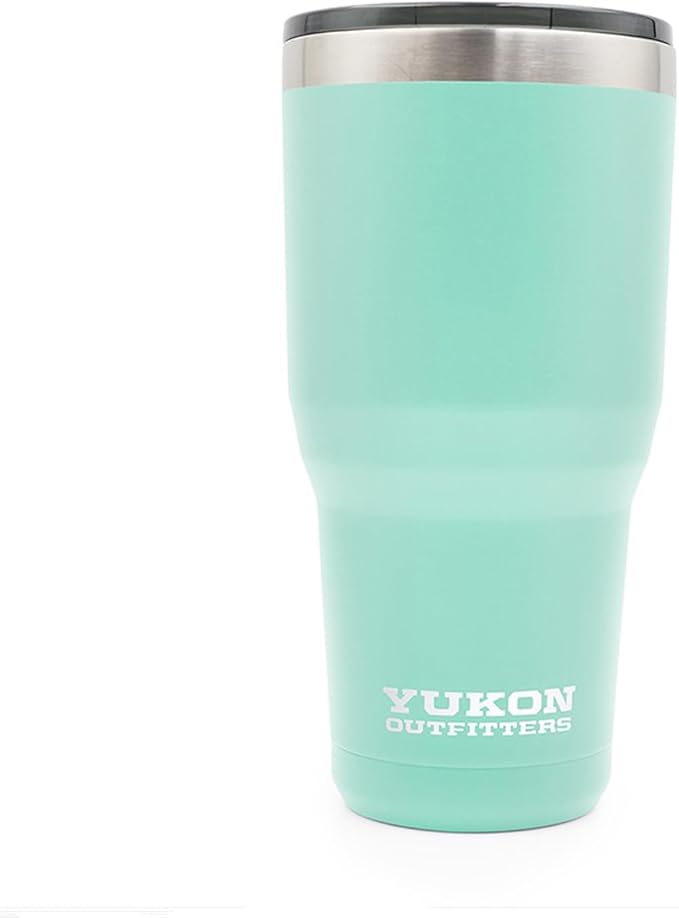 Yukon Outfitters Freedom High Grade 18/8 Stainless Steel Double Wall Vacuum Insulated Tumbler (30oz / 890ml) - 7.85" H x 3.9" Top Dia. / 2.9" Bottom dia., Faith, Hope, Love - Seafoam - Bloomnest