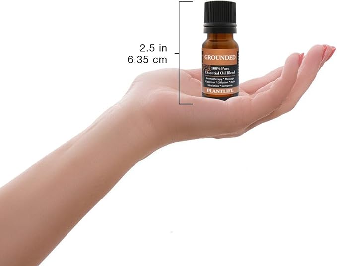Plantlife Grounded Aromatherapy Essential Oil Blend - Straight from The Plant 100% Pure Therapeutic Grade - No Additives or Fillers - Made in California 10 ml - Bloomnest